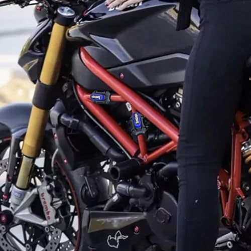 Motorcycle Engine Bumper Block - 2 Engine Anti Scratch Crash Bar Block, Anti Drop Frame Protector | Bumper Anti Fall Block, Anti Collision Engine Protection Boost for 0.78-1.02in Pipe Diameter - color: Black blue