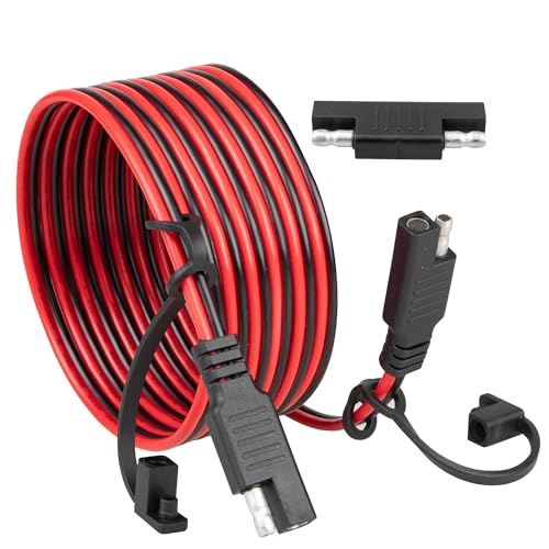 Oyviny 6FT 16AWG SAE Extension Cable with Polarity Reversing Adapter, Heavy Duty 2 Pin SAE Quick Connector with Dust Caps for Solar Panel Automotive Battery Charger Trolling Motor 12V - style: 6FT