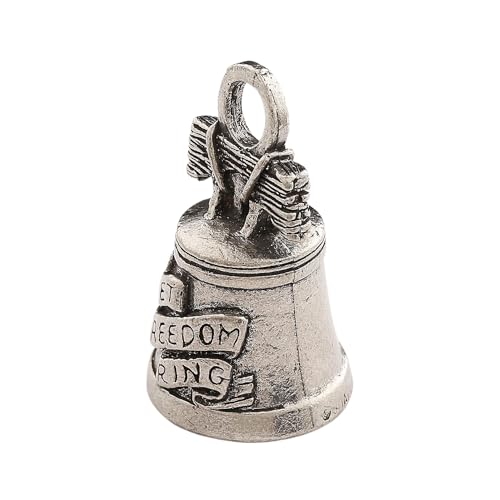 Guardian Bell Liberty Good Luck Bell w/Keyring & Black Velvet Gift Bag | Motorcycle Bell | Lead-Free Pewter | Made in USA - color: Liberty