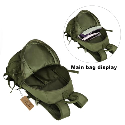 ArcEnCiel 15L Motorcycle Backpack Tactical Bag Rucksacks for Outdoor Camping Trekking Hunting with Patch - color: Green