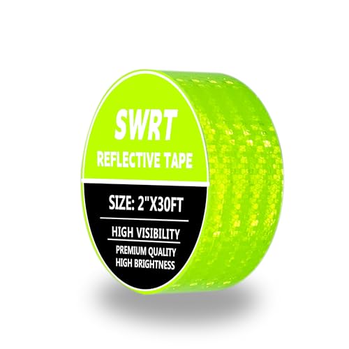 SWRT Reflective Tape 2 Inch x 30 Feet DOT-C2 Shining Star Fade Resistant Green Reflective Outdoor Waterproof Strong Adhesive Safety Warning Reflector Conspicuity Tape for Trailer Trucks Bike - color: Green, size: 2 Inch x 30 Feet