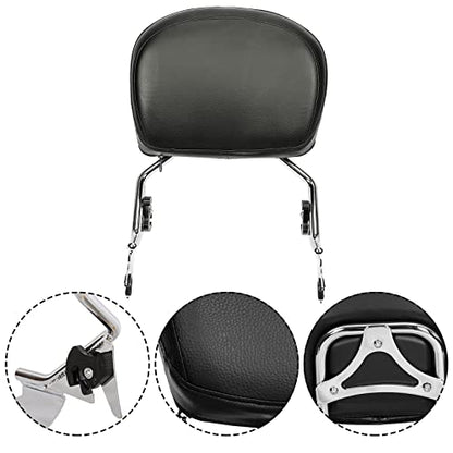 ECOTRIC Detachable Passenger Backrest Sissy Bar Compatible with 2009-2024 Harley Touring Road King Street Glide Road Glide Electra Glide Rear Pad Chrome