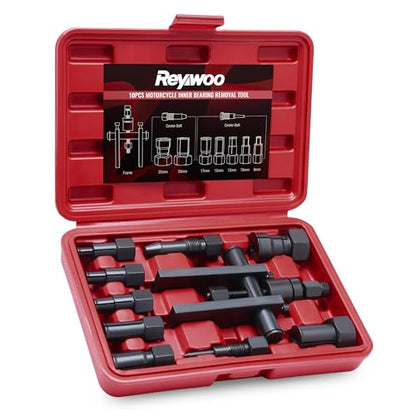 Reywoo Motorcycle Wheel Bearing Puller Set, 8-25mm Motorcycle Wheel Inner Bearing Removal Tool Set, 10 Piece Blind Hole Bearing Puller Tool Kit for Removing Motorcycle Bearings - style: 10pcs 8-25mm