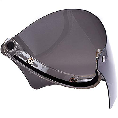Universal 3 Snap-Button Visor for Open Face Motorcycle Helmet Wind Shield Flip Up Down (Smoke) - color: Smoke