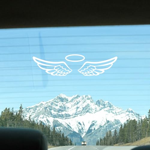 GORGECRAFT 4 Styles 4Pcs Tribal Angel Wings Car Decals White Reflective Saint Wings Car Bumper Sticker Waterproof PET Automotive Exterior Decor Stickers for SUV Truck Motorcycle Doors Walls Laptop - style: Wing