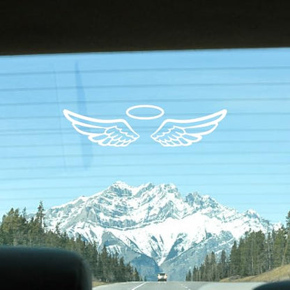 GORGECRAFT 4 Styles 4Pcs Tribal Angel Wings Car Decals White Reflective Saint Wings Car Bumper Sticker Waterproof PET Automotive Exterior Decor Stickers for SUV Truck Motorcycle Doors Walls Laptop - style: Wing