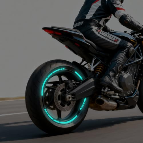 12PCS Reflective Car Wheel Stickers, Night Safety Warning Bicycle Stickers, Anti-Scratch Reflective Rim Decals for Car Motorcycle Cycling Bike (Mint Green) - color: Mint Green