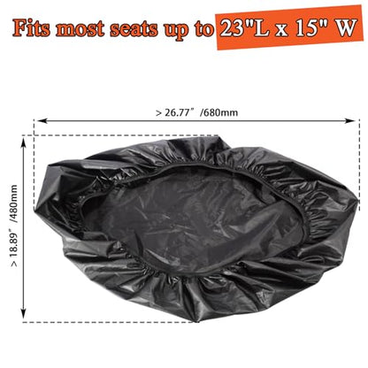 FOVPLUE Seat Rain Cover,Water-Resistant Two-Up Seat Bra Fits Seats up to 23" L x 15" W,Universal for Harley Touring CVO Electra Glide Street Glide Road Glide Road King,Dyna,Softail,Sportster
