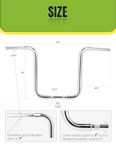 Green-L 1 1/4" Ape Hanger 16" Rise Handlebars Fit for Harley Sportster XL883 XL1200 Softail FLST FXST Custom Motorcycle 1.25" Handle Bar - size: 16" Rise, style: Style A Chrome