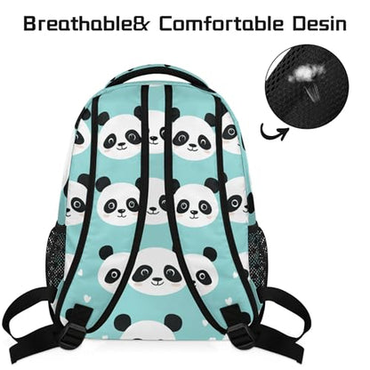 Kids Backpack for Boys Girls, Large Capacity College School Bag Bookbag Cute Panda Casual Travel Daypack - color: Cute Panda