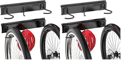 Ultrawall Bike Rack, Garage Bike Rack Wall Mount for 2 Bicycle and 1 Helmet, Heavy Duty Bike Storage for Home Space Saving Holds Up to 100lbs (Pack of 2) - size: 2 bike (Pack of 2)