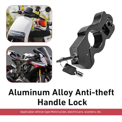 Motorcycle Handlebar Lock, Anti-theft Motorcycle Throttle Lock, Adjustable Brake Handlebar Locking Device, Universal Security Devices for Bicycle Scooter Moped ATV Tricycle (Black) - color: Black