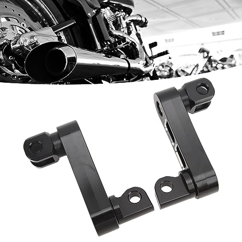 Aluminum Motorcycle Foot Peg Highway Bracket 360 Adjustable, Black and White, Universal, Front and Rear, Touring Motorcycle - color: Black and White