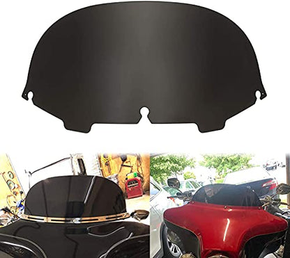 4" Black Tint Round Windshield Windscreen Wind Splitter Compatible for Harley Davidson Touring Street Glide Electra Glide FLHT FLHTC FLHX Superior Glide,Tri-Wheel Glide 1996-2013