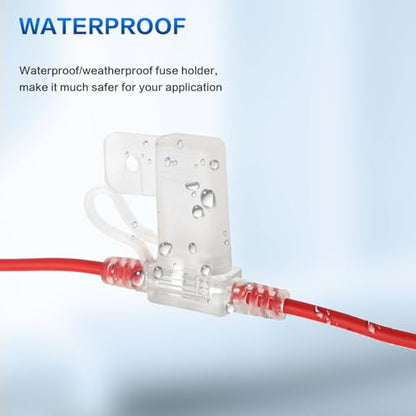 5PCS 12 AWG Inline Fuse Holder Waterproof Fuse Holder for Mini ATM Blade Fuse Automotive Replacement Fuse Holder
