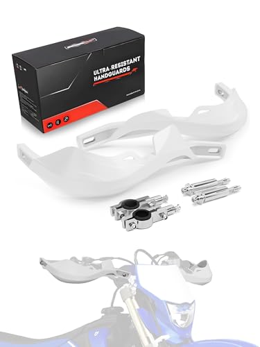 JFG RACING Dirt Bike Handguards,7/8" and 1 1/8" Handlebar Dirtbike Hand Guards Accessories Universal for CRF XR YZF XC KX 125 150 250 300 Motorcycle ATV Pit Bike Ebike Motocross Enduro MX-White - color: white