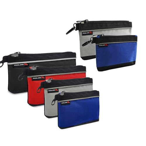 IRONLAND Small Tool Pouches with Zipper Small Tool Bags Waterproof 1680D Tool Pouch Bags for Men Multipurpose Tool Storage Organizer 6 Pack - size: 6 Pack Combo