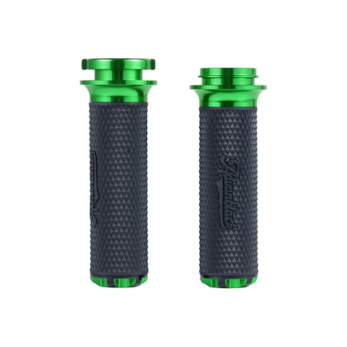 Advanblack AXION Performance Grips, Electronic Throttle Control Grips Compatible with Harley Touring Road Glide Street Glide, Softail - color: Green