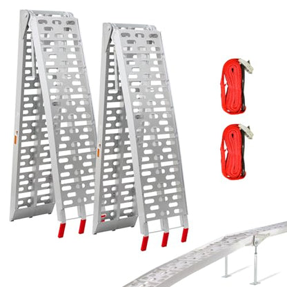 PENSUN Truck Loading Ramps with Support Legs, 7.5FT Aluminum Folding Ramps with 2650lbs Max Loading, Upgraded ATV Loading Ramps for Pickup Truck, Motorcycles, Dirt Bikes, Lawnmowers, Snowblower / 2Pcs