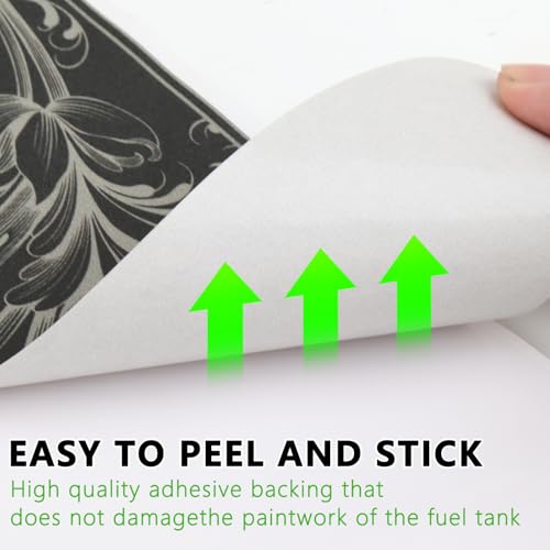Skull Motorcycle Gas Tank Graphics Fuel Oil Tank Pad Decals for Harley Sportster XL 883 1200 Softail Dyna Bobber - color: 2pcs Side Gas Tank Pad