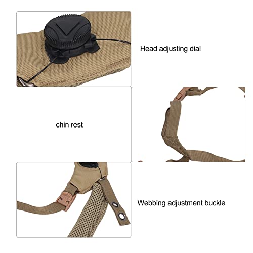 Helmet Chin Strap for Fast MICH Wendy Helmet, 4 Points Tactical Helmet Accessories Retention System Chin Strap, Helmet General Suspension Lanyard with 4 Sets of Fastening Screws - color: Tan