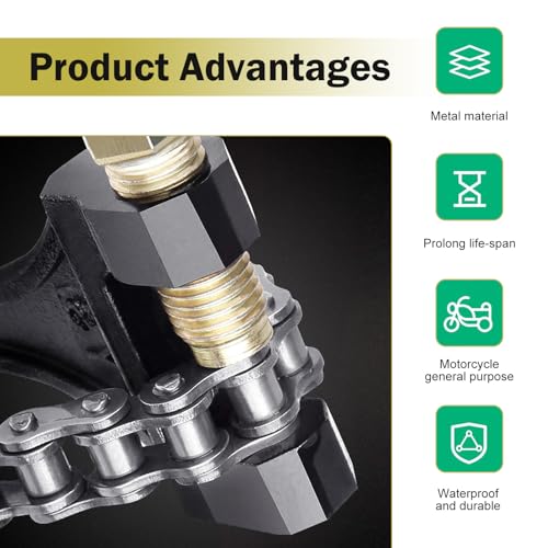 Motorcycle 420-530 Chain Breaker Tool, Heavy-duty Alloy Anti-rust Splitter, Chain Master Link Rivet Remover, for Most Motorcycle ATV Dirt Bike Scooter Go Kart Pit Bike (Black)