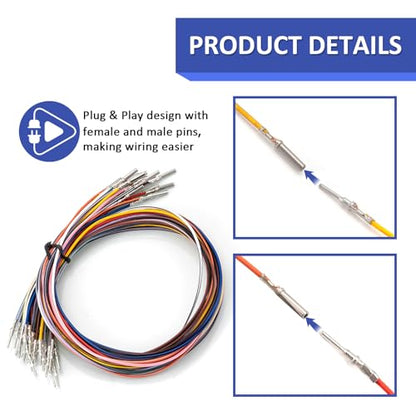 Wsays 16.5" Handlebar Wiring Extension Wire Harness Kit Fit for 10"-12" Handlebar Compatible with Harley Touring Electra Road Glide Road King 1996-2006, Fit Street Glide FLHX 2006 - style: Fit 10"-12" Handlebar