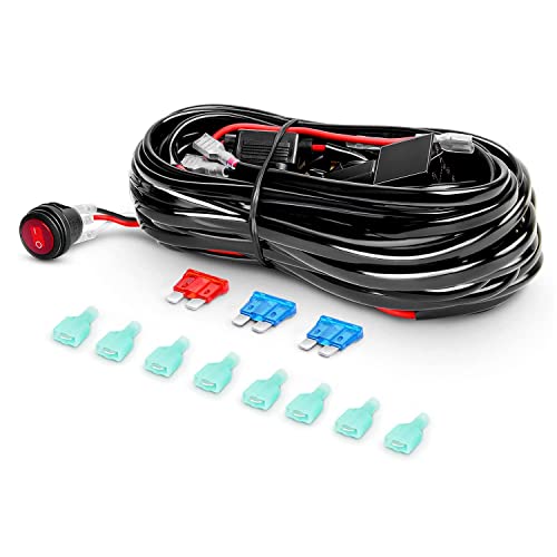 Nilight LED Pods 4Pcs 4 Inch 18W Flood Off Road Fog Lights Driving Roof LED Light Bar Work Light with 16AWG Wiring Harness Kit - 4 Leads for Truck ATV UTV SUV Boat, 2 Years Warranty - size: 4 LED Pods with Wiring Harness