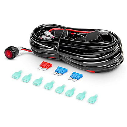 Nilight LED Pods 4Pcs 4 Inch 18W Flood Off Road Fog Lights Driving Roof LED Light Bar Work Light with 16AWG Wiring Harness Kit - 4 Leads for Truck ATV UTV SUV Boat, 2 Years Warranty - size: 4 LED Pods with Wiring Harness