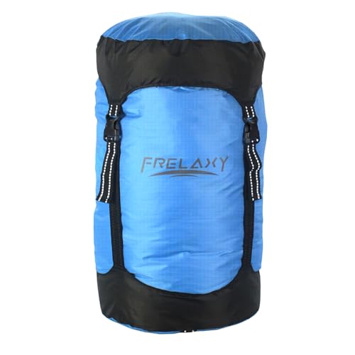 Frelaxy Compression Sack, 40% More Storage! 11L/18L/30L/45L/52L Compression Stuff Sack, Water-Resistant & Ultralight Sleeping Bag Stuff Sack - Space Saving Gear for Camping, Hiking - color: Blue, size: Small
