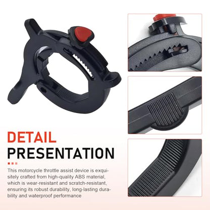 Motorcycle Cruise Control Assist, Outdoor Anti-slip Waterproof Throttle Lock Clamp, Effort-saving Motor Speed Cruise Controller, Universal for Most Motors, ATVs, E-bikes (Black)