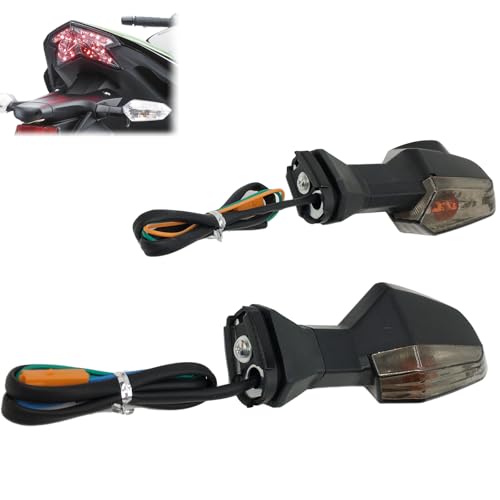 Motorcycle Turn Signal Indicator Light Blinker Blub Lamp Compatible With KAWASAKI Z250 Z300 Z750 Z800 Z1000 Versys 650/1000 For Ninja 250 300 400 650 ER-6F ER-6N (Smoke) - color: Smoke