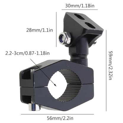 Mounting Bracket Kit LED Motorcycle Light Horizontal Tube Clamp Roof Roll Cage Holder Headlight Bracket Motorcycle Headlight Holder - color: Black