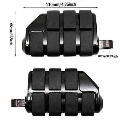 Motorcycle Footpegs Foot Rest Compatible with Harley Touring Street Glide Road King Road Glide Electra Glide Sportster Dyna Softail 10mm (StyleC#Black) - color: Style C#Black