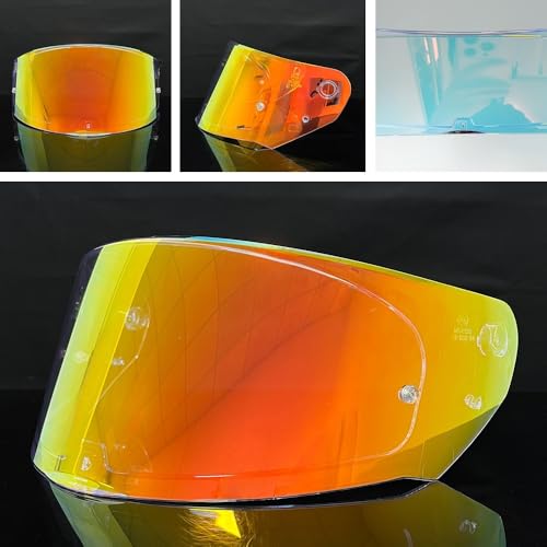 Assault Helmet Visor,Motorcycle Helmet Shield Replacement UV Protection Windshield Compatible With Assault,Stream,Rapid,Storm,FF320,FF328,FF353,FF800(Revo Clear Red) - color: Revo Clear Red