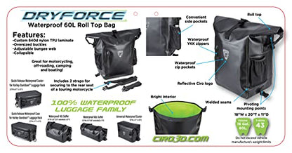 CIRO DRYFORCE™ Waterproof 60L Roll Top Bag