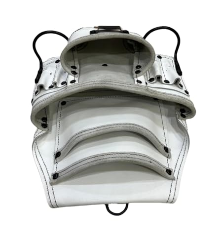 Zeluga 20-508 10 Pocket Rigger Heavy Duty Leather Tool Bag, White - color: White