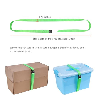 Ayaport Lashing Straps with Buckles Adjustable Cam Buckle Tie Down Cinch Strap Green Strap - color: Green, size: 0.75'' x 24''