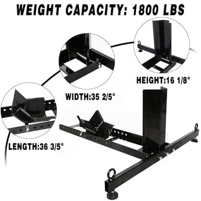 KUAFU Motorcycle Wheel Chock Stand Upright 1800 LBS, Wide Range 3“ to 5” Support Adjustable Heavy Duty Motorcycle Stand Front Wheel Tire Chock for Trailer/Truck/Garage Power Coated Steel