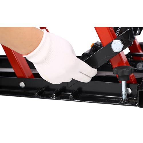 1500 LBS Hydraulic Motorcycle Lift Jack ATV Scissor Jack with 4.5"-15" Lifting Range Motorcycle Lift with Non-Slip Platform and Safety Lock Portable Dirt Bike Stand Lift for Garage Maintenance