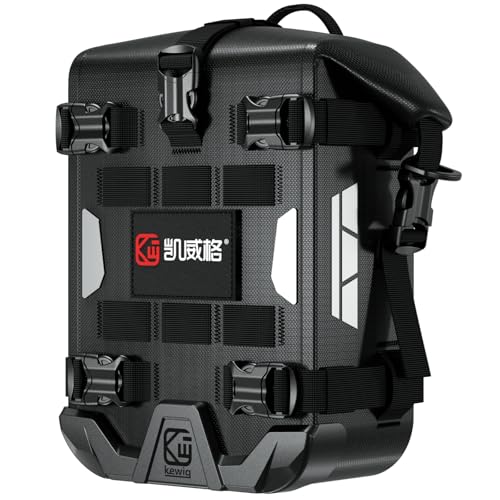 Kewig Full Waterproof Motorcycle Bag for Front Bumper Side Frame Crash Bar, 5.5L TPU Motorcycle Riding Tools Accessories Luggage Bag with Rigid Support & Quick Release Shoulder Strap, Black, 1PC