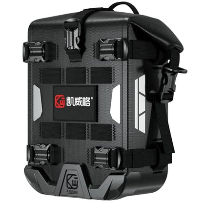 Kewig Full Waterproof Motorcycle Bag for Front Bumper Side Frame Crash Bar, 5.5L TPU Motorcycle Riding Tools Accessories Luggage Bag with Rigid Support & Quick Release Shoulder Strap, Black, 1PC