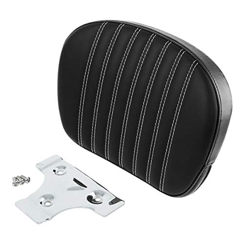 C.C. RIDER Sissy Bar Backrest Pad - Meridian Detachable Passenger Pad Fit for Harley Touring Road King Street Glide Electra Glide Road Glide 1994-2021 Softail 2018-2022 - color: White Stitching, size: Style H