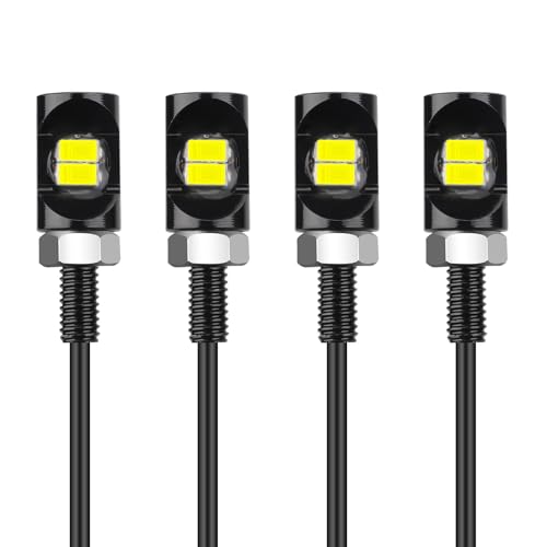 Linkstyle 4PCS 12V LED License Plate Light, 8000K License Tag Screw Bolt Lamp, Waterproof, LED Bulb Tag Lights for Car Motorcycle Truck RV ATV - size: 4pcs 2 SMD 5630 Led Beads