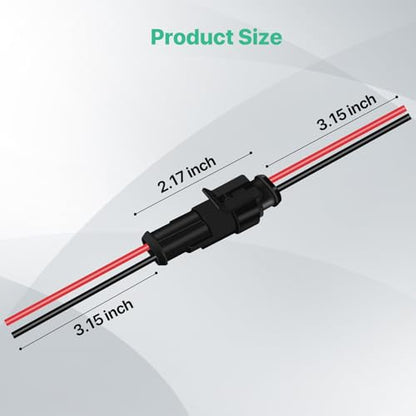 2 Pin Waterproof Electrical Connectors, Male and Female Wire Connectors, 12V Plug Connector, Suitable for Connecting Weak Current Lines Such As Cars, Motorcycles, and Ships(5 Pack)
