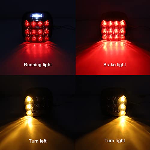 Black Yellow turn signal LED Tail Light Upgrade HD Tail Lights Assemblies for Harley Dyna Road King Electra Glide Street Bob Touring, harley davidson parts led lights for motorcycles - color: Yellow turn signal
