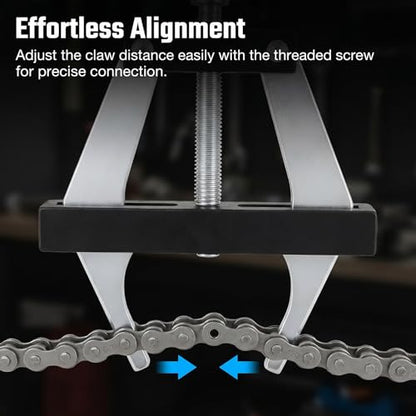 ChgImposs Chain Breaker Tool for #100–#200 Roller Chains – Heavy Duty High Carbon Steel 2-Claw Connecting Puller for Motorcycle, Bicycle, Go-Kart & ATV Chain Repair