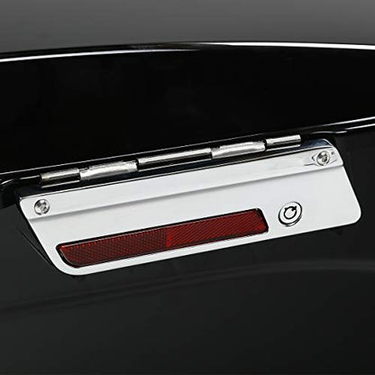 TCMT Hard Saddle bags Trunk w/Lid Latch Key & Liners Carpet Insert Fits For Harley HD Touring CVO Road Glide Road King Street Glide Electra Glide Ultra Classic 1994-2013 - color: Vivid Balck Chrome Latches#A
