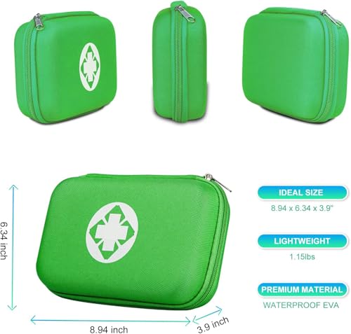 276 Car First Aid Kit for Business, Portable First Aid Kits Travel Szie Emergency Essentials Supplies for Outdoor Activities Skating Boating, Green AMORNING - style: Green-276Pcs