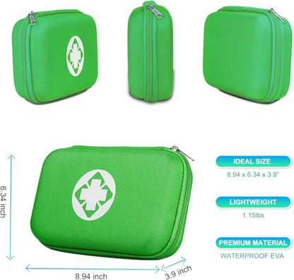 276 Car First Aid Kit for Business, Portable First Aid Kits Travel Szie Emergency Essentials Supplies for Outdoor Activities Skating Boating, Green AMORNING - style: Green-276Pcs